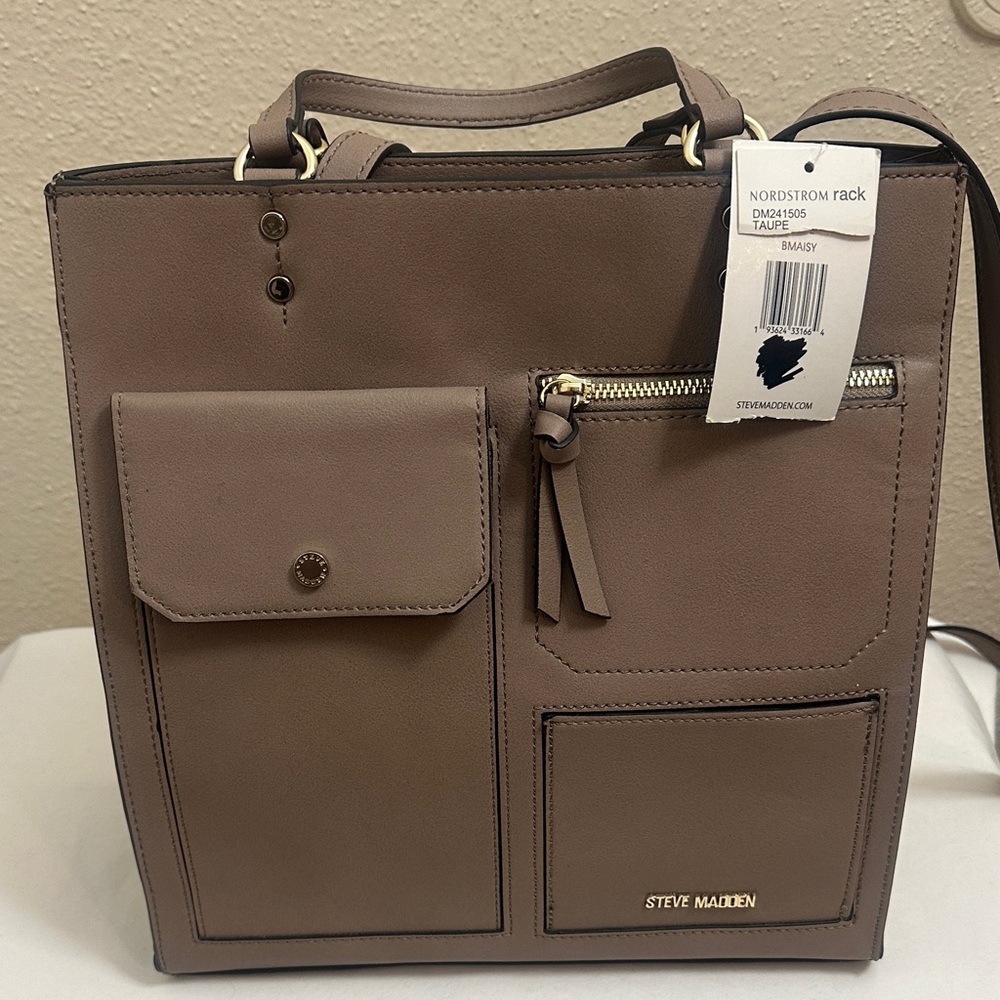 Steve Madden Taupe Tote with Pockets